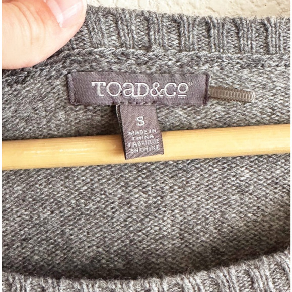 Toad & Co Womens Crew Lambswool Sweater Small Fair Isle Lightweight Preppy Gray - Picture 4 of 9